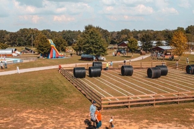a group of parked cars