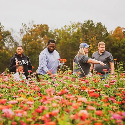 a group of people in a field